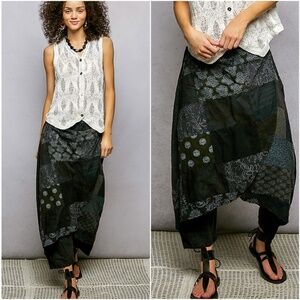 POL Black/Multicolor Patchwork Harem Pants